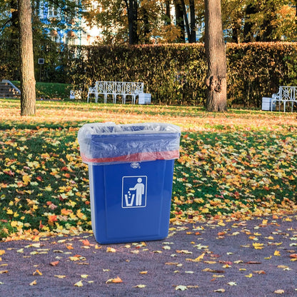 Yuright 30 Gallon Clear Lawn and Leaf Garbage bags with Drawstring, 60 Counts