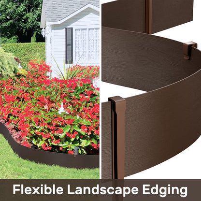 AGTEK 60FT Plastic Landscape Edging Coil Kit, 4 inch High Terrace Board Garden Edging Border with