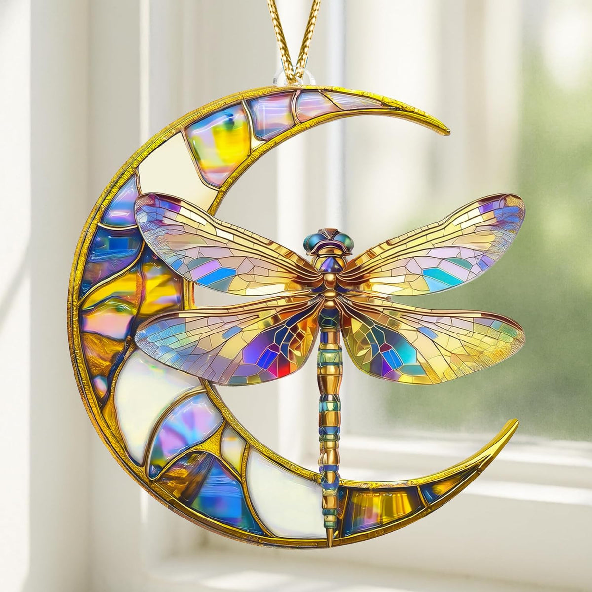 Dragonfly Gifts for Women, Dragonflies Decor Suncatcher Effect, Dragon Fly Stained Glass Effect