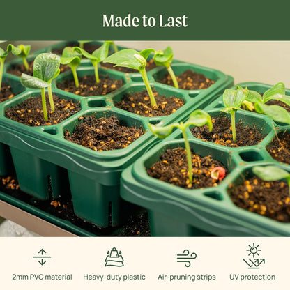 Vego garden Giga Seedling Trays - 16 Pack, 9-Cell UV-Resistant Reusable Starter Trays for