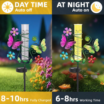 YHSOLAR Butterfly Rain Gauge with 6 Inch Plastic Tube