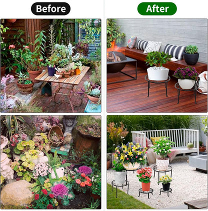 5 packs Rustproof Metal Plant Stands for Multiple Plant, Heavy Duty Plants Holder Outdoor Indoor