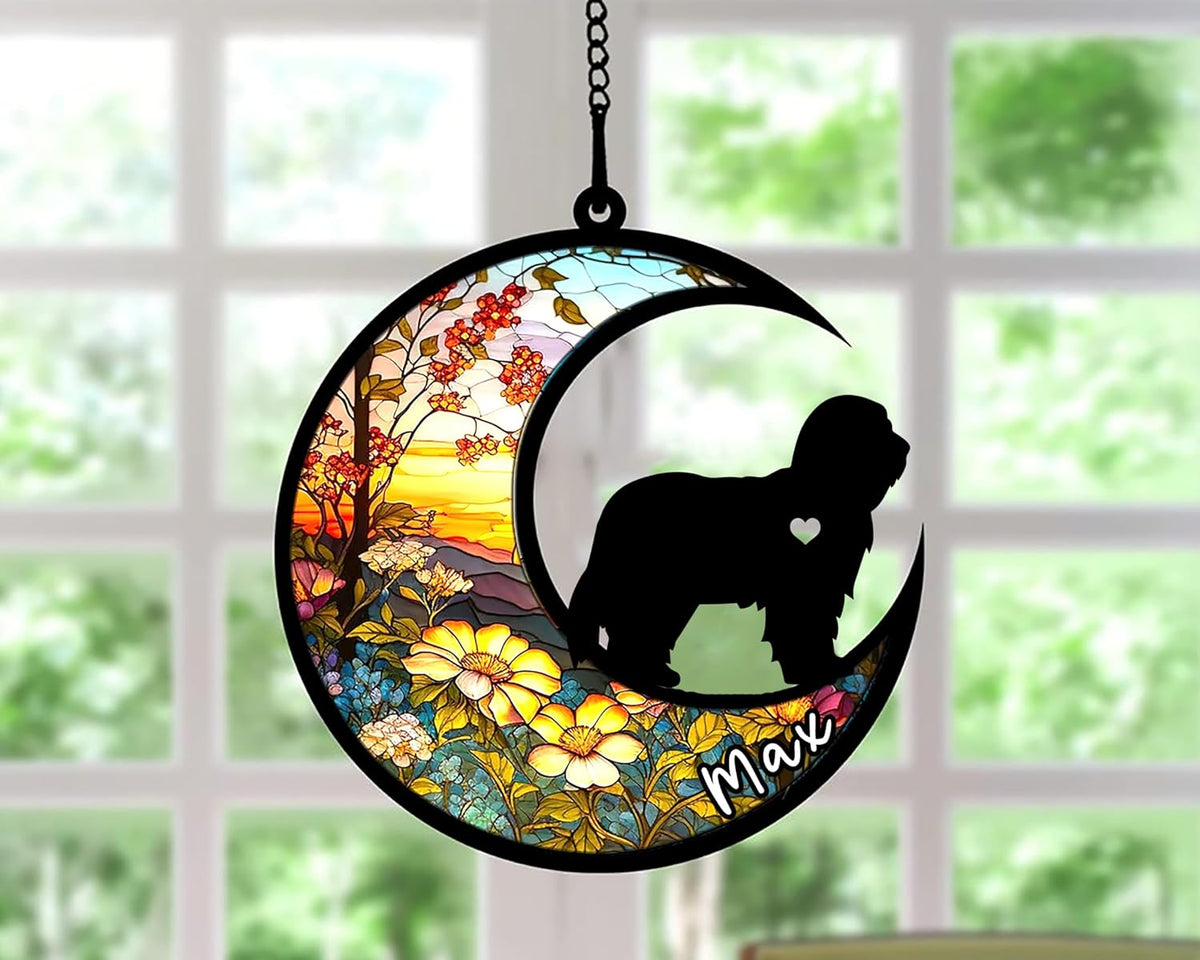 Personalized Dog Memorial, Custom Name Bearded Collie Dog Christmas Ornament with Name, Custom