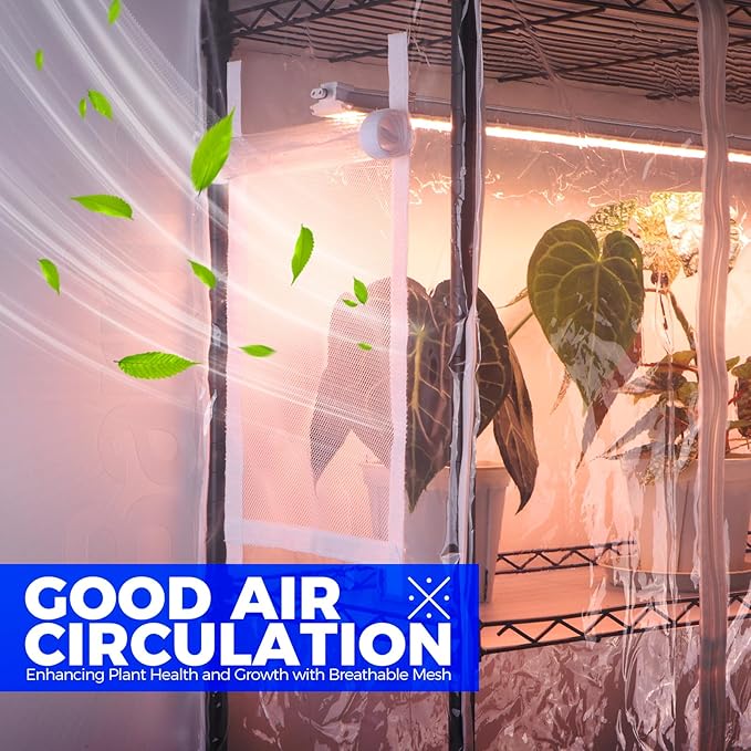 Barrina CX2Z Greenhouse with Grow Light for Indoor Plant & Seedlings, 6-Tier Plant Shelf with 2FT