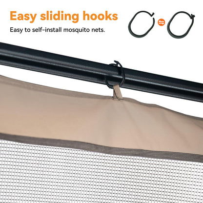 Covered Outdoor Gazebo Mosquito Netting Replacement Universal 4-Panel Sidewalls 11' x 13', Outdoor