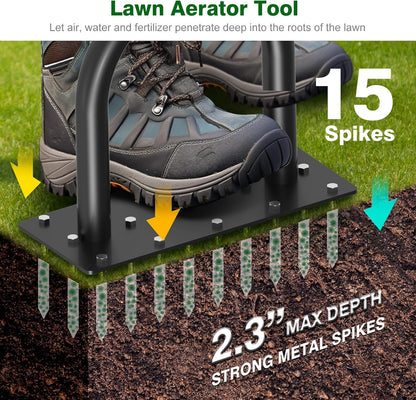 Lawn Aerator Tool - Grass & Soil Aerator for Lawn & Yard Care, Durable Manual Lawn Aerator for