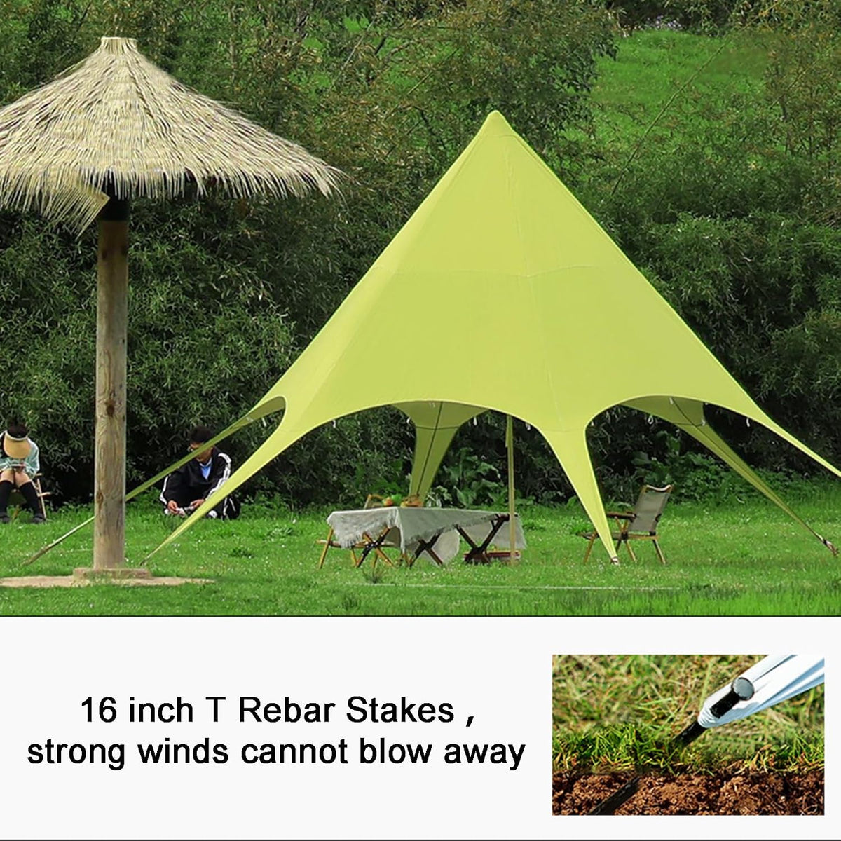 20 Pack Rebar Stakes 16 Inch Steel Ground Anchors 1/2 Inch Diameter Metal Landscape Stakes Heavy