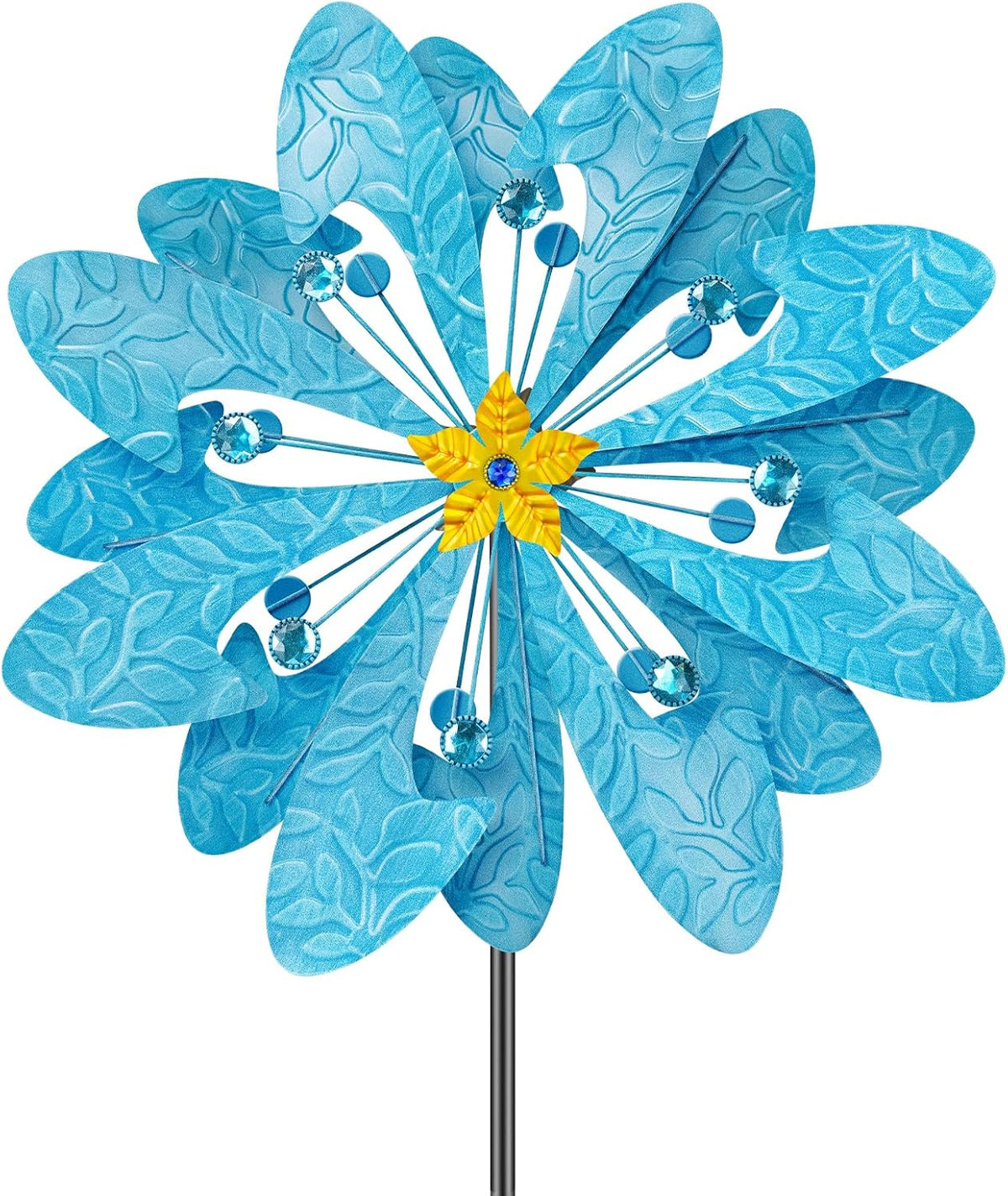 Solar Wind Spinner Retro Spinner, Waterproof Outdoor Metal Wind Sculpture for Patio, Lawn & Garden