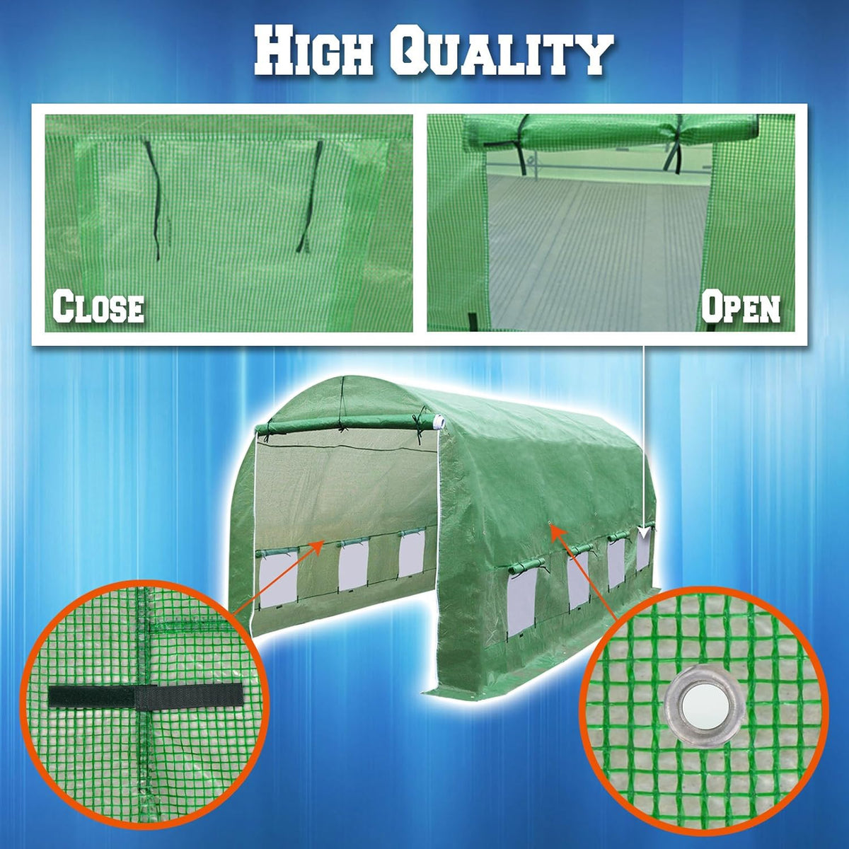 BenefitUSA Cover Canopy Replacement for Larger Green House 16'x7'x7' Walk in Outdoor Plant
