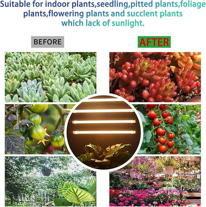 Grow Light Two Heads, Strip Growing lamp, Full Spectrum Grow Light Strips for Indoor Plants with