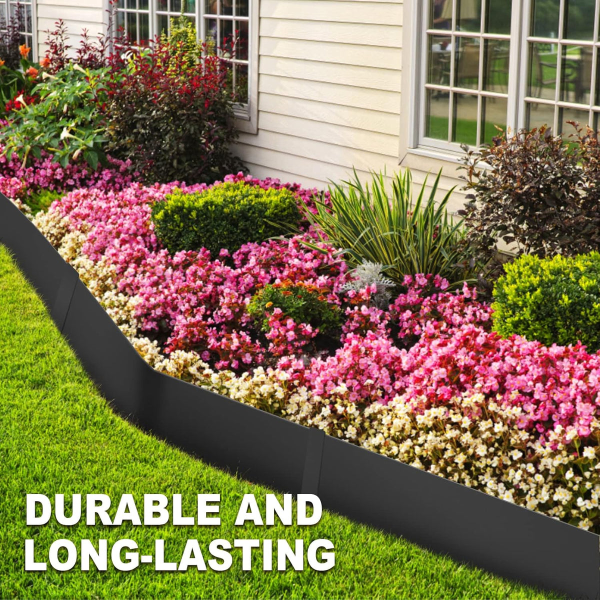 6 Inch Metal Landscape Edging, 6 Pack Heavy Duty Galvanized Steel Garden Edging, Hammer-in Metal