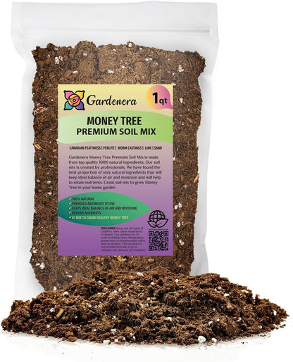 GARDENERA Money Tree Potting Soil Mix for Planting or Repotting Guiana Chestnut, Soil Blended to