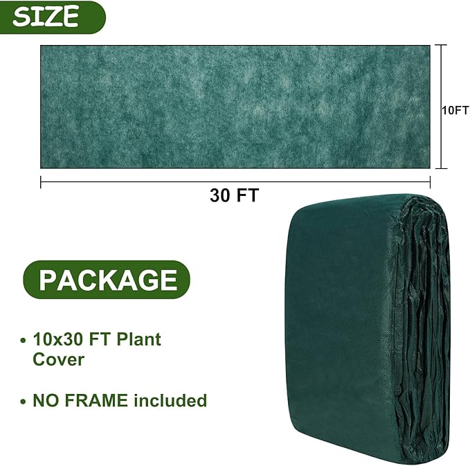 Plant Covers Freeze Protection 10 x 30 FT 1.2oz/yd² Frost Cloth Blankets for Outdoor Plants in