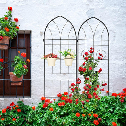 2 Pack Metal Garden Trellis 78.7" H Garden Fence Rustproof Trellis for Climbing Plants Support