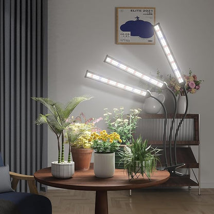 GooingTop Grow Light LED Gooseneck Lamp,Triple-Head Full Spectrum 222 LED Plant Lamp with Red Blue
