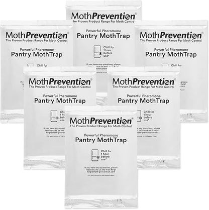 MothPrevention Powerful Pantry Moth Traps Pack of 6 | Moth Killer with Pheromones | Kitchen Moth