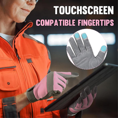 HANDLANDY Women Safety Work Gloves Utility Touch Screen Working Grip Glove for Yardwork Gardening