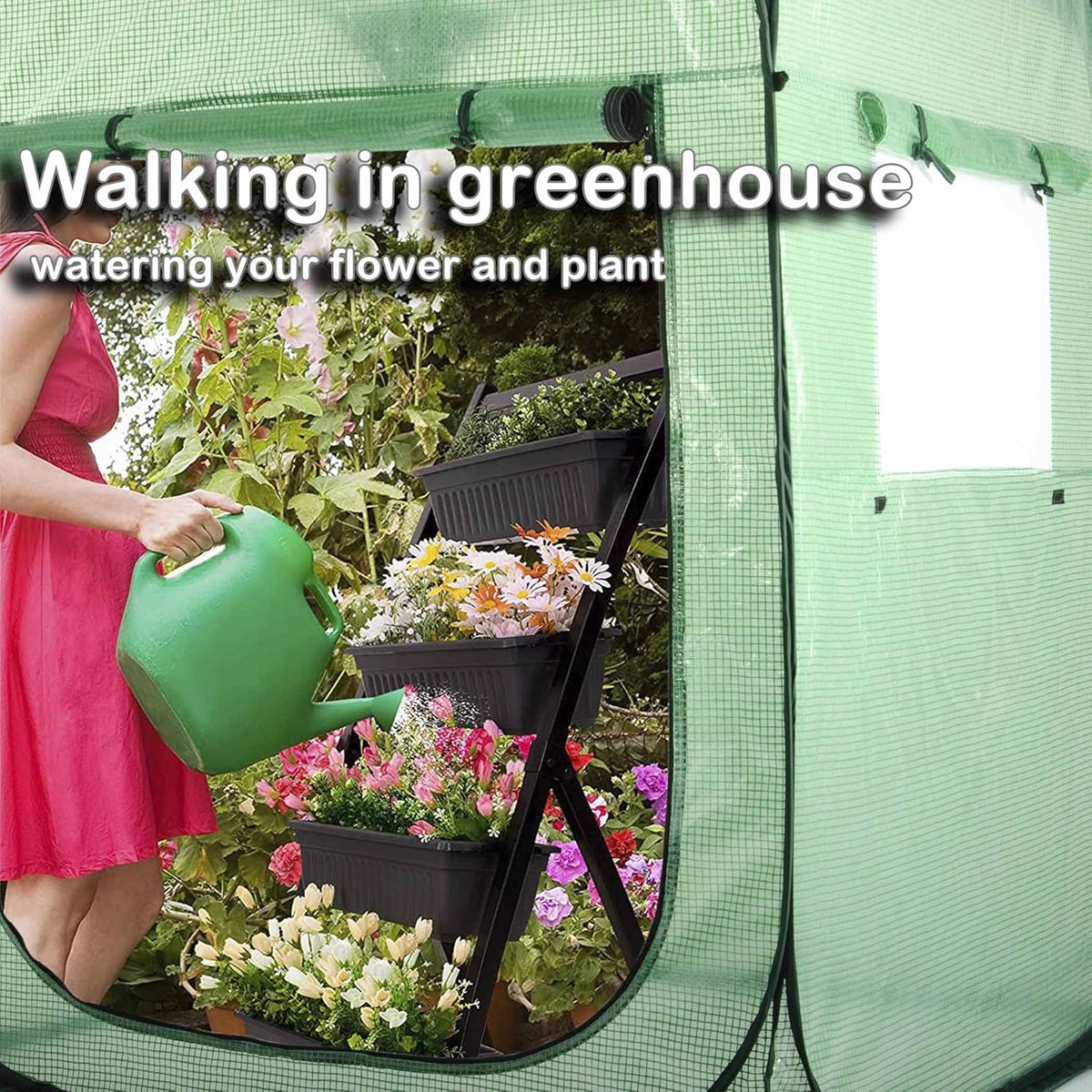 Porayhut Pop Up Greenhouse Tent,Portable X-Large Walk-in Flower House ,Indoor Outdoor Gardening
