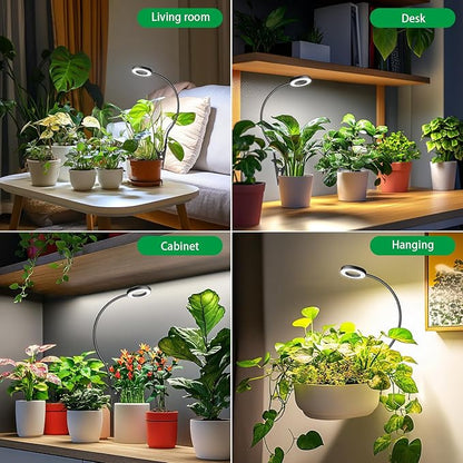 Plant Light Clip on 2 Pack, 6000K White Full Spectrum Plant Lights for Indoor Growing, Halo Grow