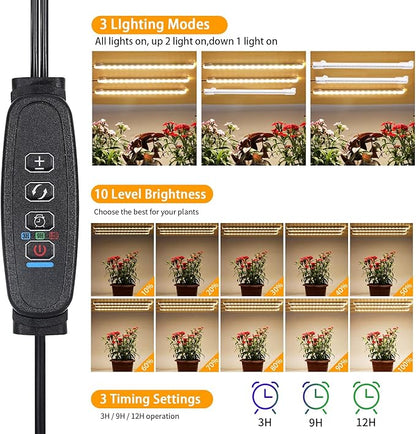 LED Grow Light Strips, Grow Lights for Indoor Plants Full Spectrum 3000K, Plant Light Bar with