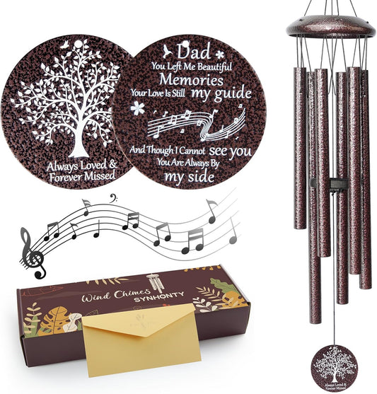 Memorial Gifts for Loss of Dad, 25'' Memorial Wind Chimes for Loss of Father, Sympathy Gifts for