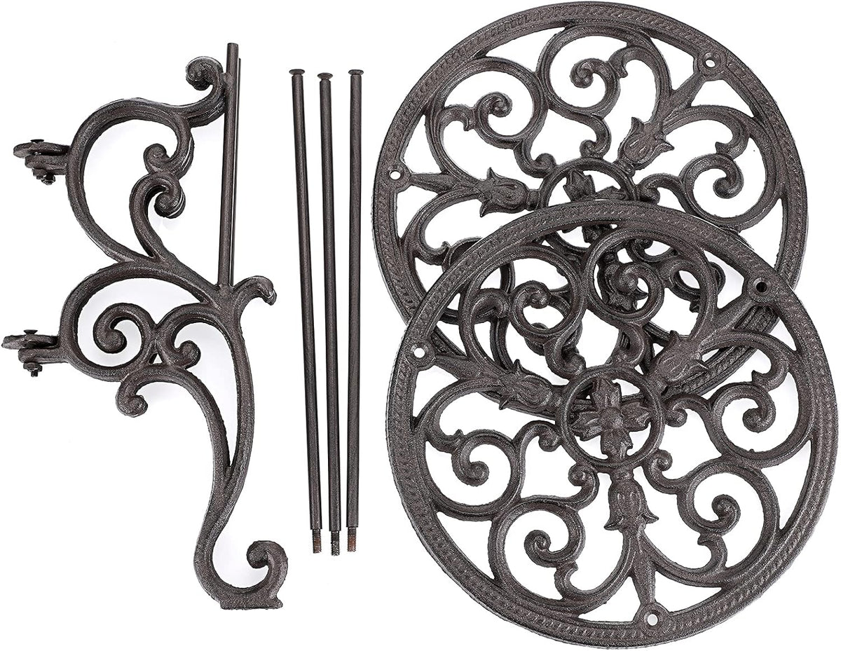 OwnMy Heavy Duty 2 Tiers Cast Iron Plant Stand, Vintage Iron Flower Pot Holder, 2 Layers Tall