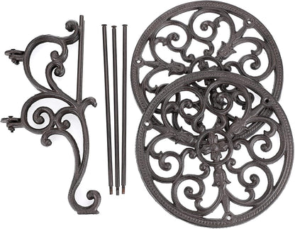 OwnMy Heavy Duty 2 Tiers Cast Iron Plant Stand, Vintage Iron Flower Pot Holder, 2 Layers Tall