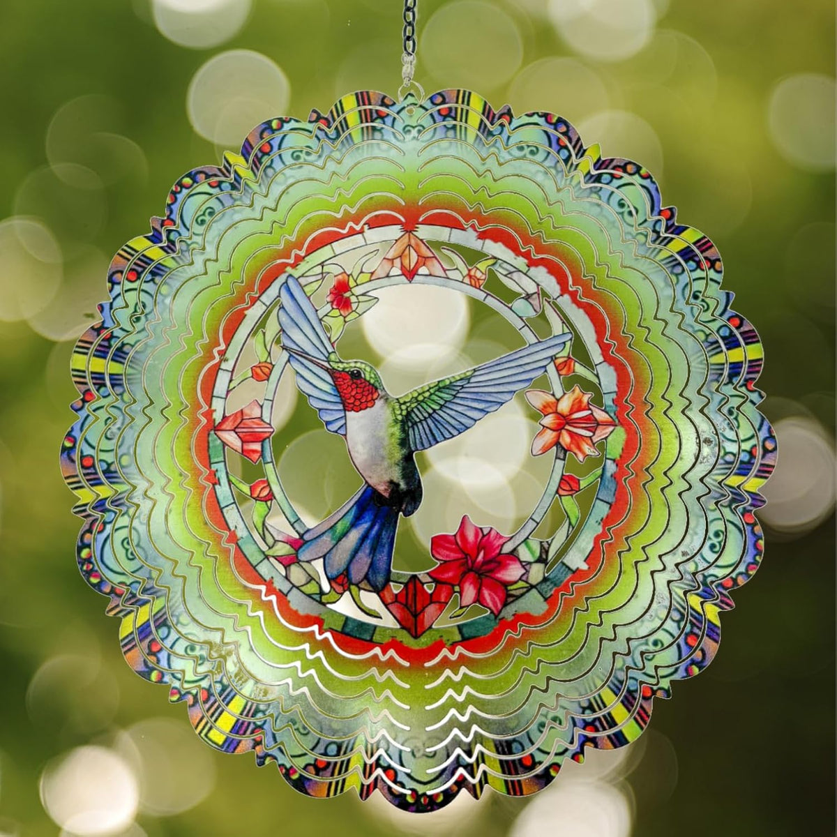 Wind Spinners Outdoor Hummingbird Decorations - Birthday Gifts for Women Mom Grandma, Hanging 12