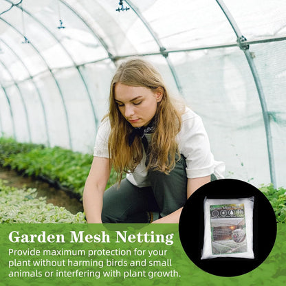 10 x 65FT Garden Mesh Netting, Ultra Fine Mesh Protection Netting Plant Covers Greenhouse Row Cover