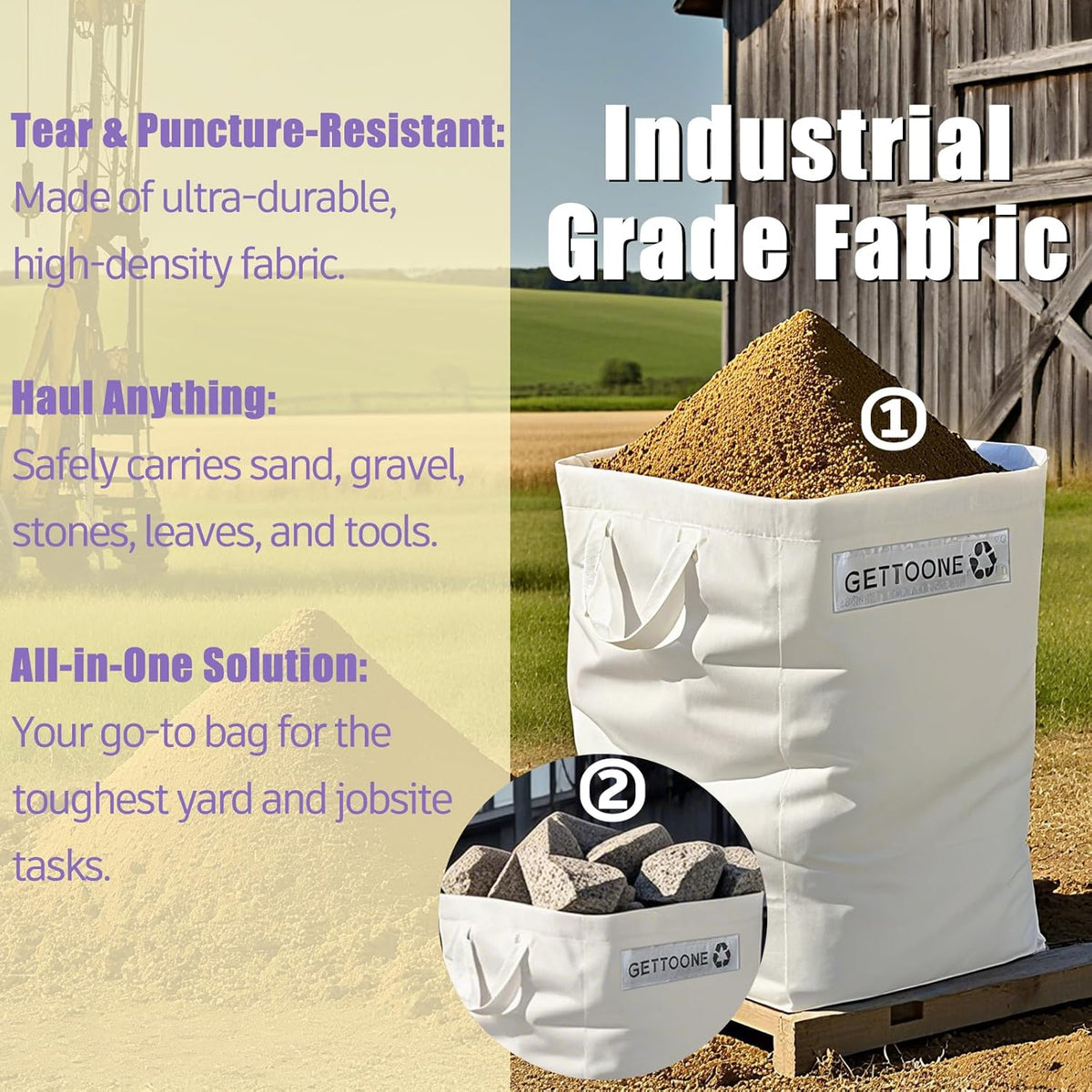 Lawn Bags for Yard Waste | Heavy-Duty Collapsible Leaf Bag, 38 Gallon Reusable Garden Clippings