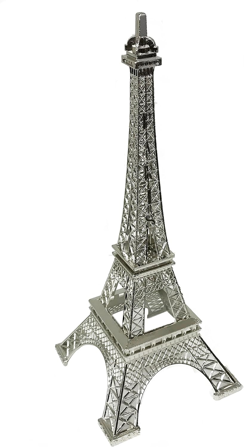 allgala Eiffel Tower Statue Decor Alloy Metal, and Size (07", Silver)