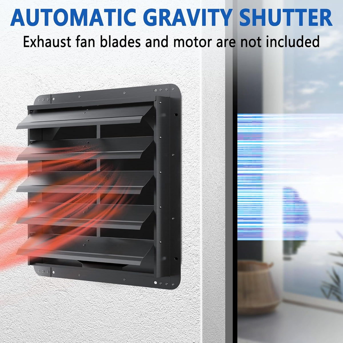 20 Inch Galvanized Sheet Spraying Automatic Exhaust Shutter Louver Vent (No Fan Blades and Motor)