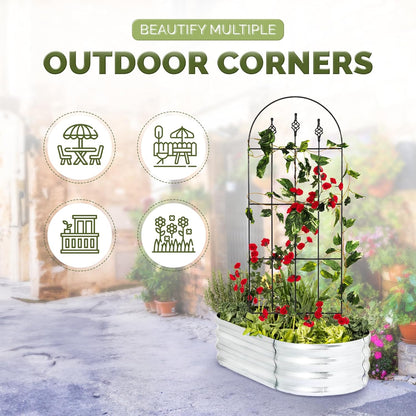 Idzo Decorative Metal Trellis for Climbing Plants Outdoor, Anti-Corrosion Powder Coated Garden