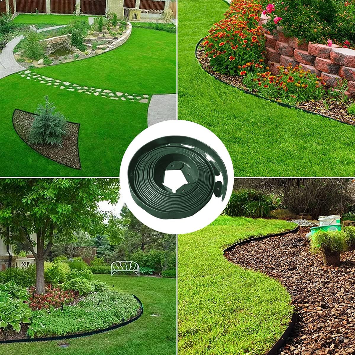 Landscape Edging,33FT Garden Edging Borders [Extra Tall 4IN High] Flexible Lawn Edging Kit with