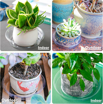 Plant Saucer 50 Pack Plant Trays for Pots 4 Inch Plastic Plant Saucers for Outdoors and Indoors