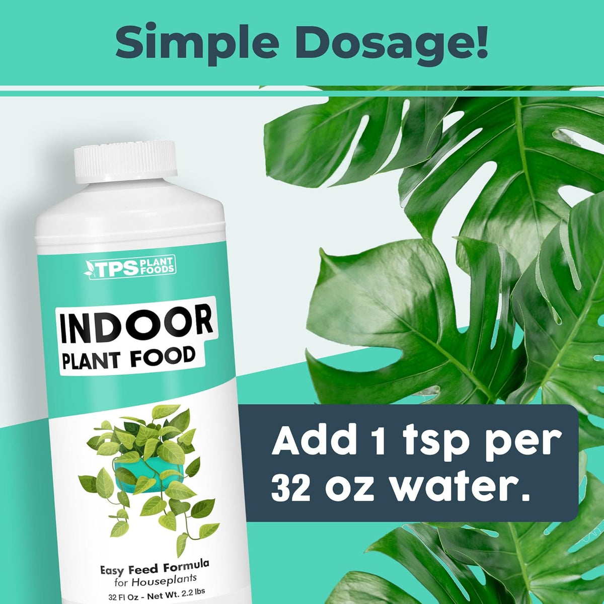 TPS NUTRIENTS Indoor Plant Food for Houseplants, Liquid Fertilizer, 32 oz (1 Quart)