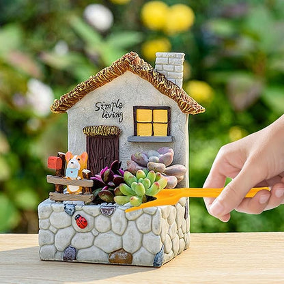 6PCS Mini Garden Hand Succulent Transplanting Tools Set, Plastic Seedling Dibber and Digging Tools