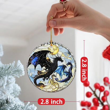Christmas Ornament, Christmas Decoration, Ceramic-Style Dragon Ornament, Heirloom Keepsakes