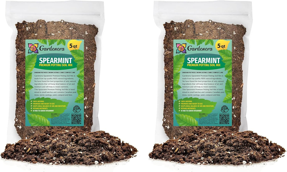 Gardenera Spearmint Plant Potting Soil - All-Natural Blend for Thriving Spearmint Plants - Boosts