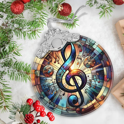 Musical Note Stained Glass Orament - Christmas Ornament - Christmas Decorations for Tree - Holiday