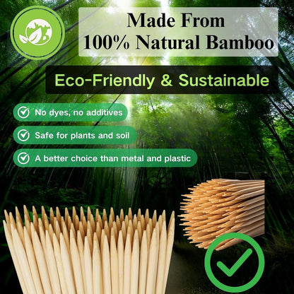100 PCS 2FT (24 Inch) Bamboo Plant Stakes – Natural Bamboo Sticks for Indoor & Outdoor Plants