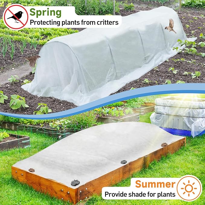 Alphatool Plant Covers Freeze Protection - 10 ft x 12 ft Frost Cloths Blankets for Outdoor Plants