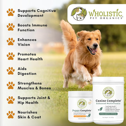 Wholistic Pet Organics Canine Complete - Dog Multivitamin Powder - 1 Lb - Daily Dog Vitamins and