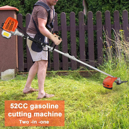 Lawn Mower, 52CC Gas Weed Trimmer, Cordless Hedge Trimmer, 2-Stroke Brush Cutter, Handheld Weed