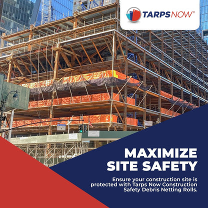 Tarps Now 4' x 150' Orange Safety Netting Roll - Heavy Duty Fire Retardant Safety Nets with 1/4"