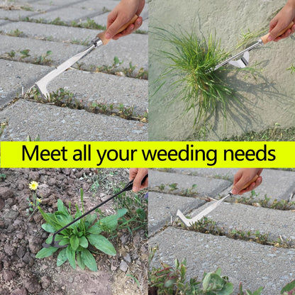 3 Pack Weed Puller Tool, Manual Hand Weeder Paver, Crack Weeder, Stainless Steel Crevice Weeding