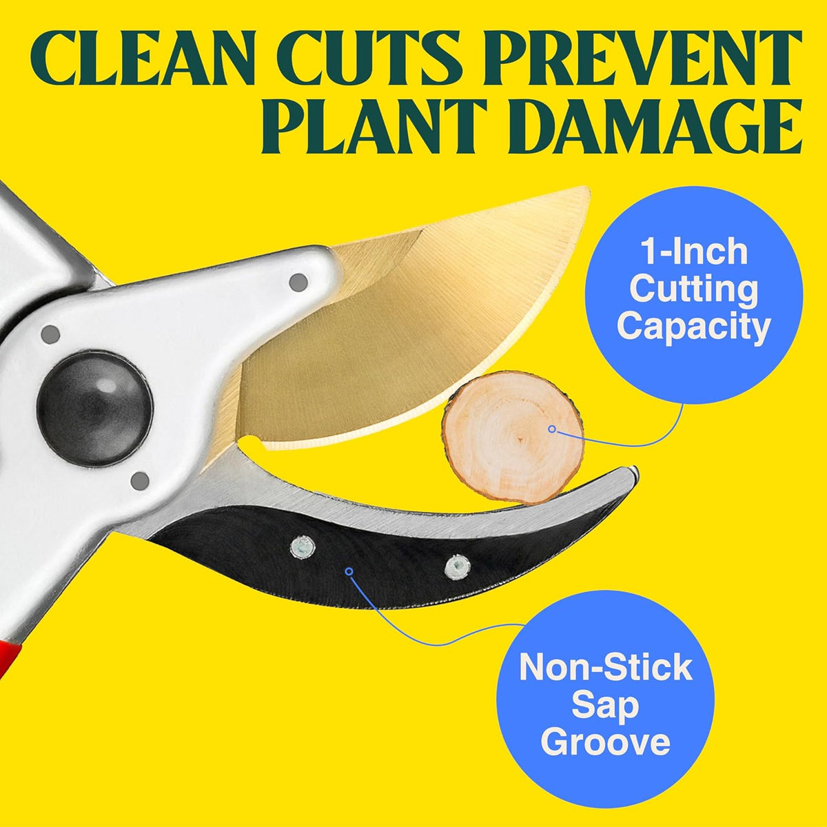 Haus & Garten EnduroPRO Ergonomic Bypass Pruners - Professional Titanium Garden Shears - Heavy Duty