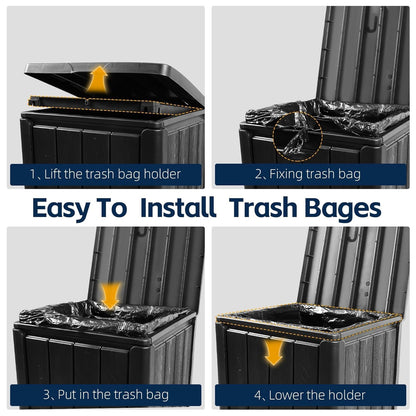 Outdoor Trash Can 23 Gallon Garbage Can with Lid Waterproof Resin Garbage Patio Waste Bin for