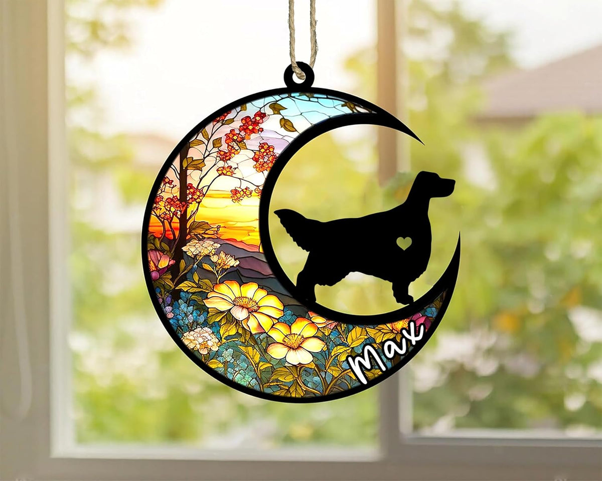 Personalized Dog Memorial, Custom Name English Setter Dog Christmas Ornament with Name, Custom