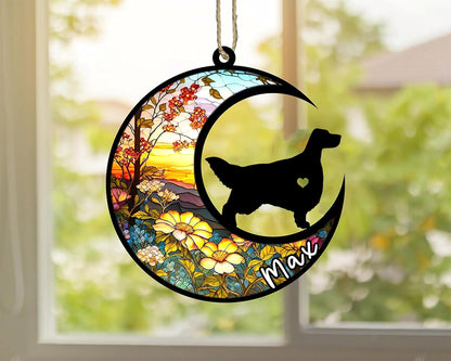 Personalized Dog Memorial, Custom Name English Setter Dog Christmas Ornament with Name, Custom